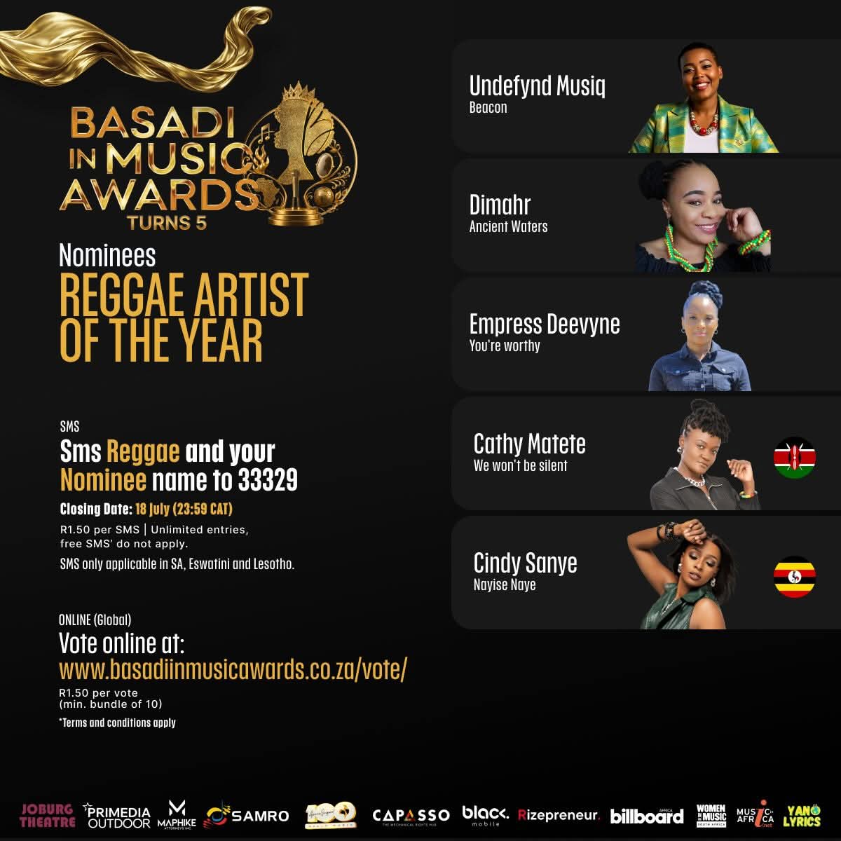 Basadi In Music Awards 2026 – Reggae Artist of the Year Nominees
