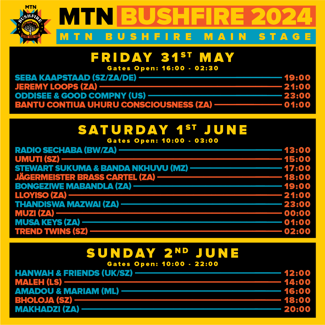 MTN Bushfire 2024 Line Up 