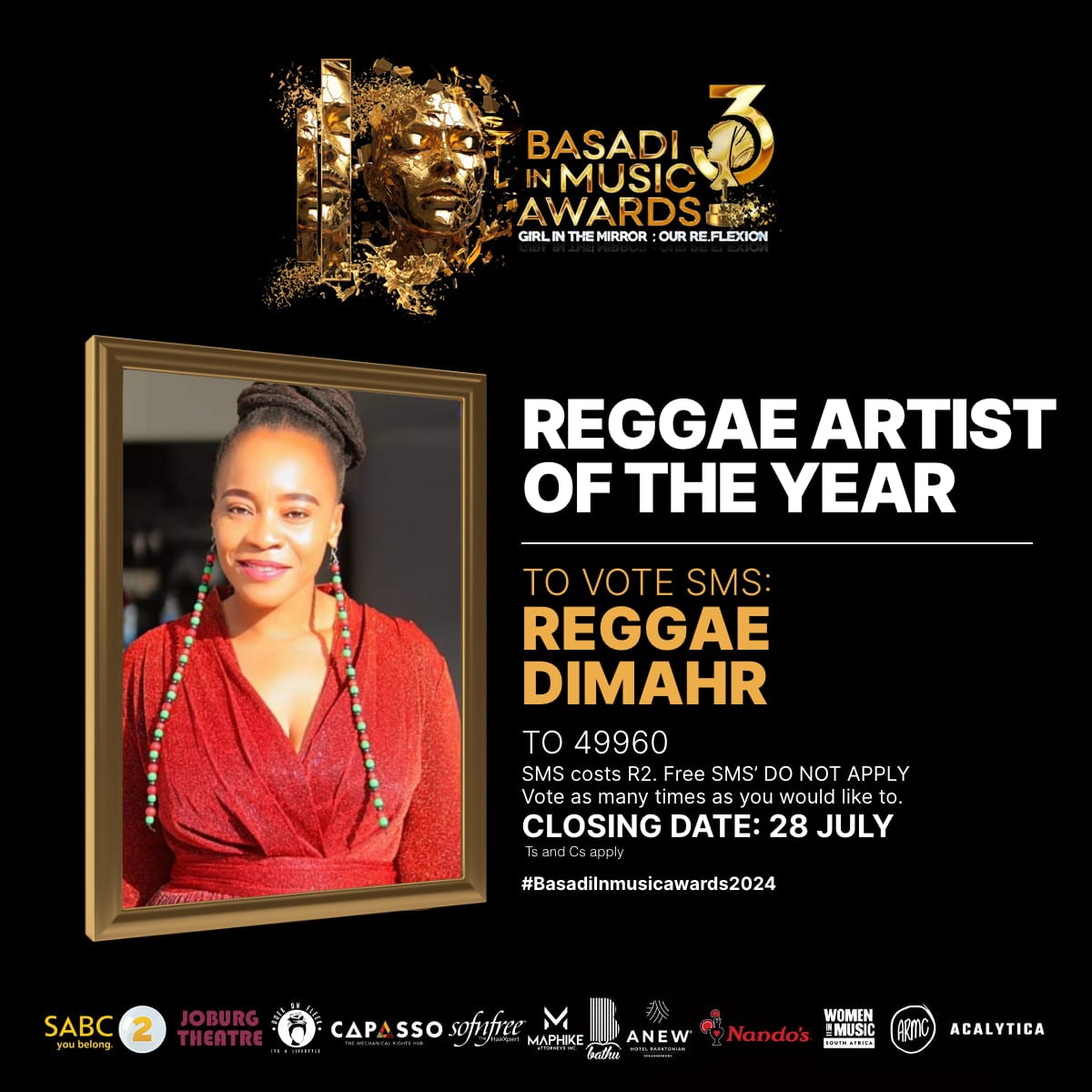 Basadi In Music Awards Reggae Artist Of The Year Dimahr voting Poster