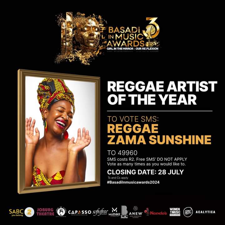 Basadi In Music Awards 2024 Reggae Artist Of The Year Zama Sunshine voting Poster