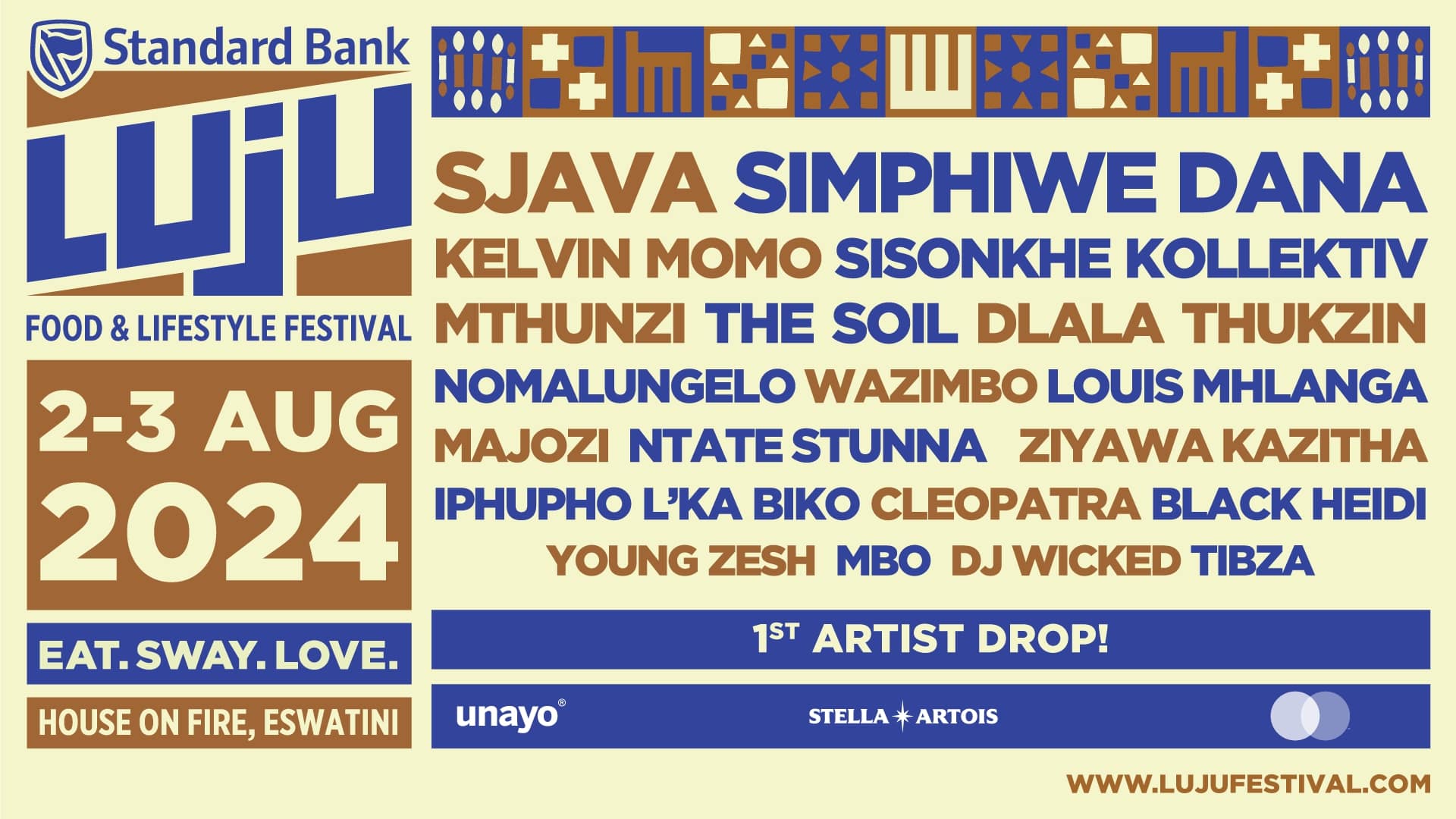 Standard Bank Luju Food and Lifestyle Festival 2024 First line-up announced!