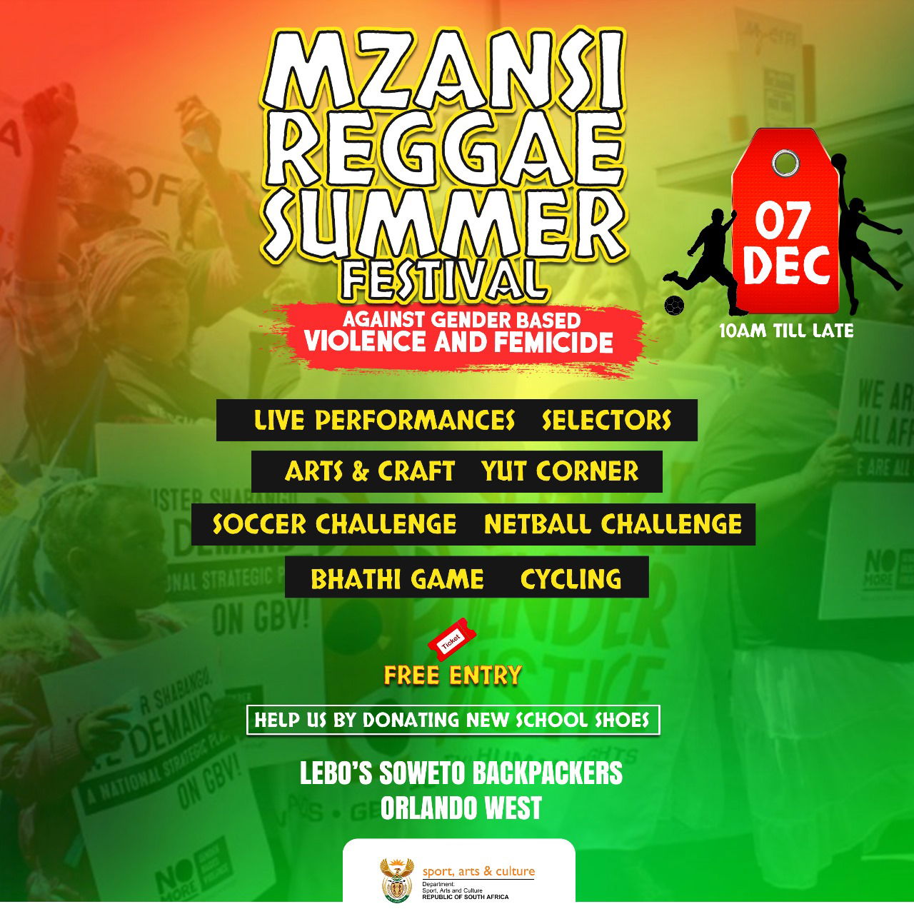 Mzansi Reggae Summer Festival Against Gender-Based Violence And Femicide 