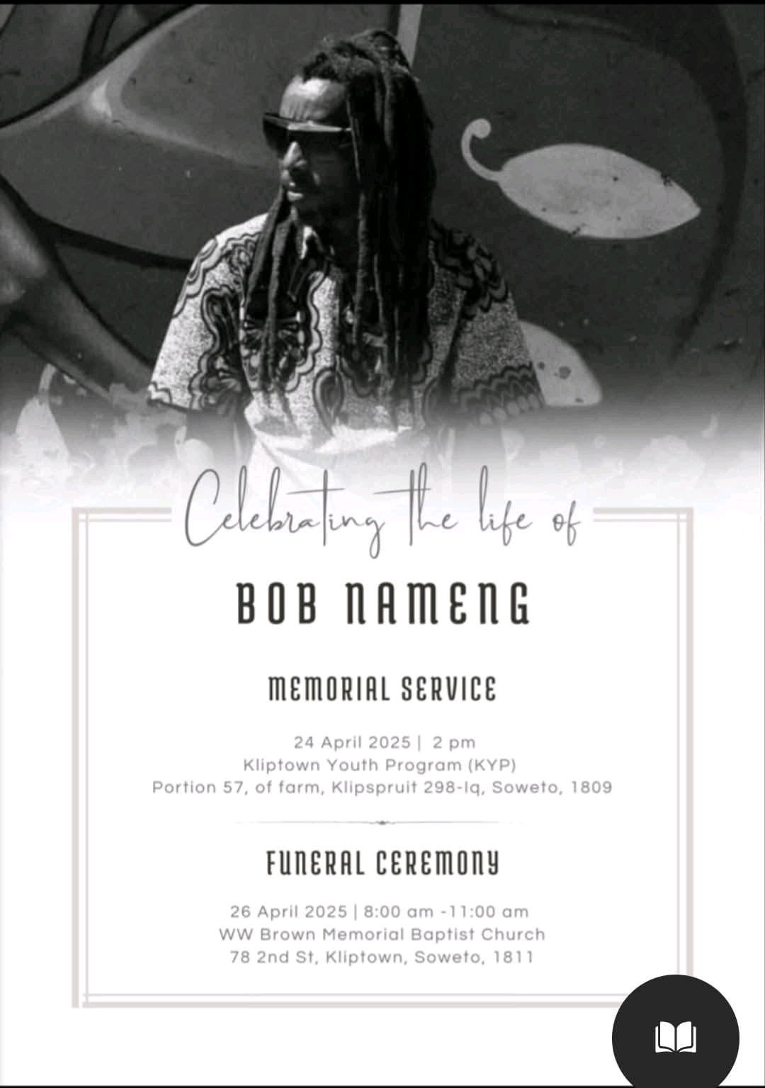 Bra Bob Nameng Funeral Details and Memorial