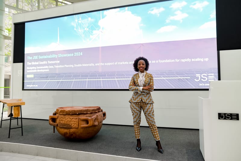 Khanyi Mlambo at Johannesburg stock exchange (JSE)