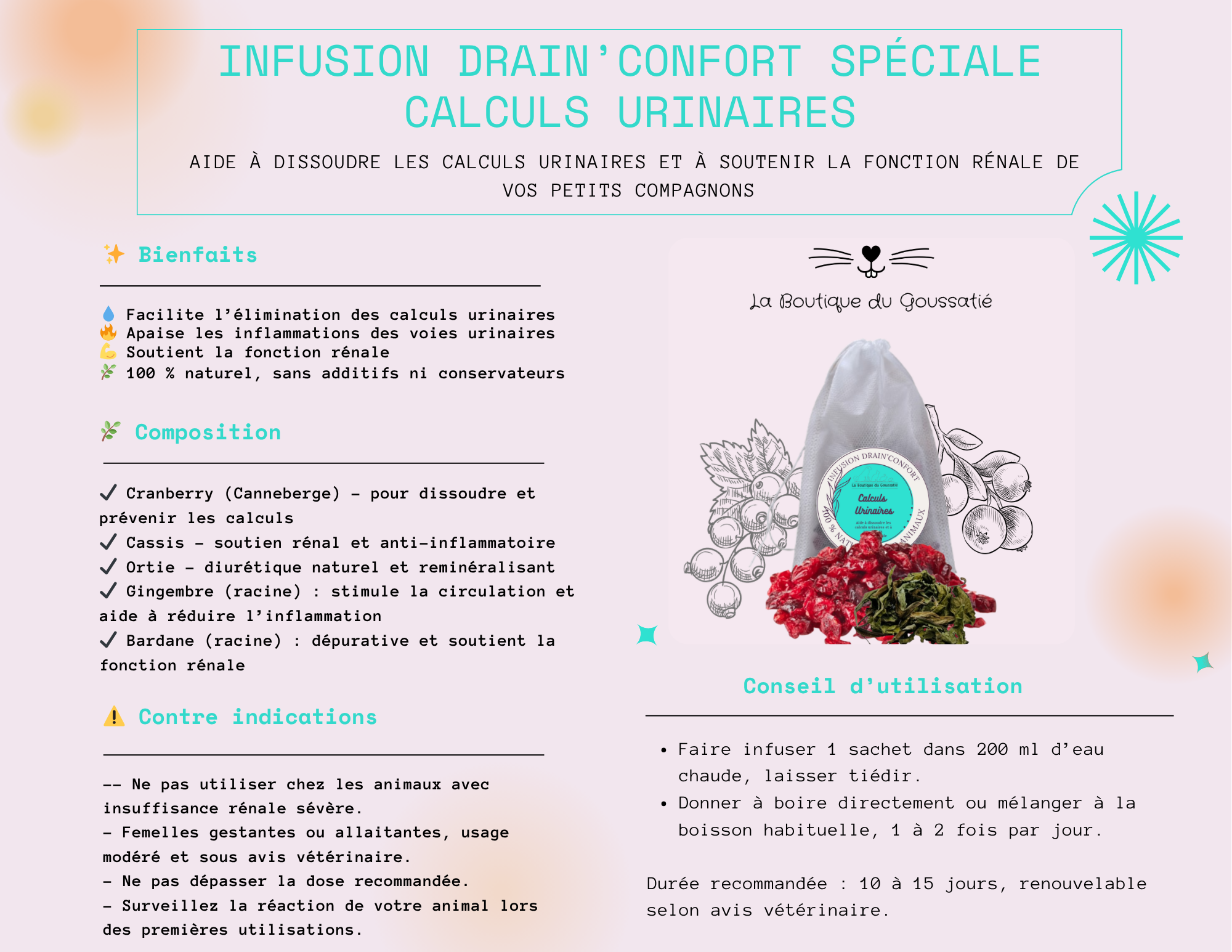 Infusion Drain’Confort spéciale calculs urinaires