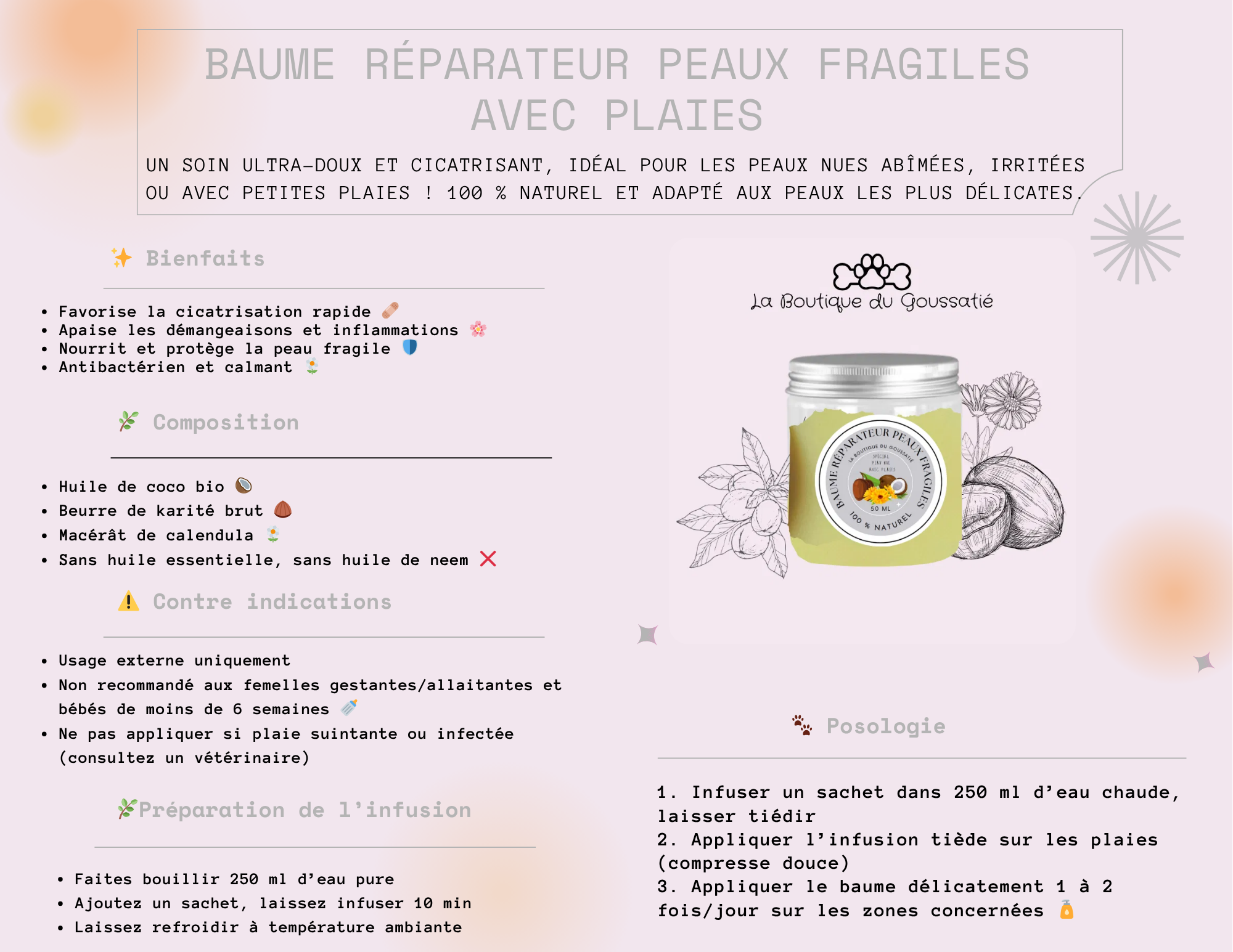 Baume Réparateur Peaux Fragiles – Avec PLAIES