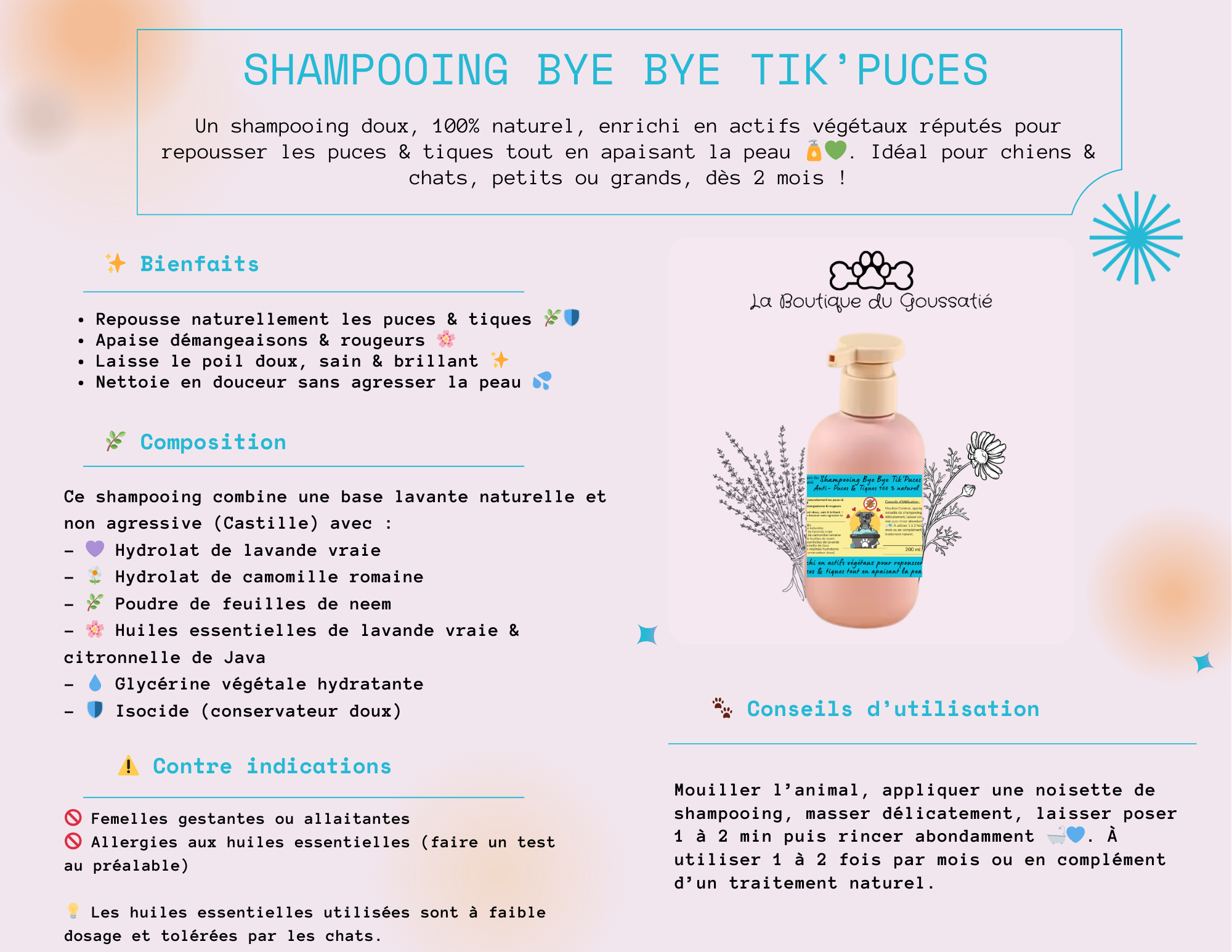 Shampooing Bye Bye Tik’Puces