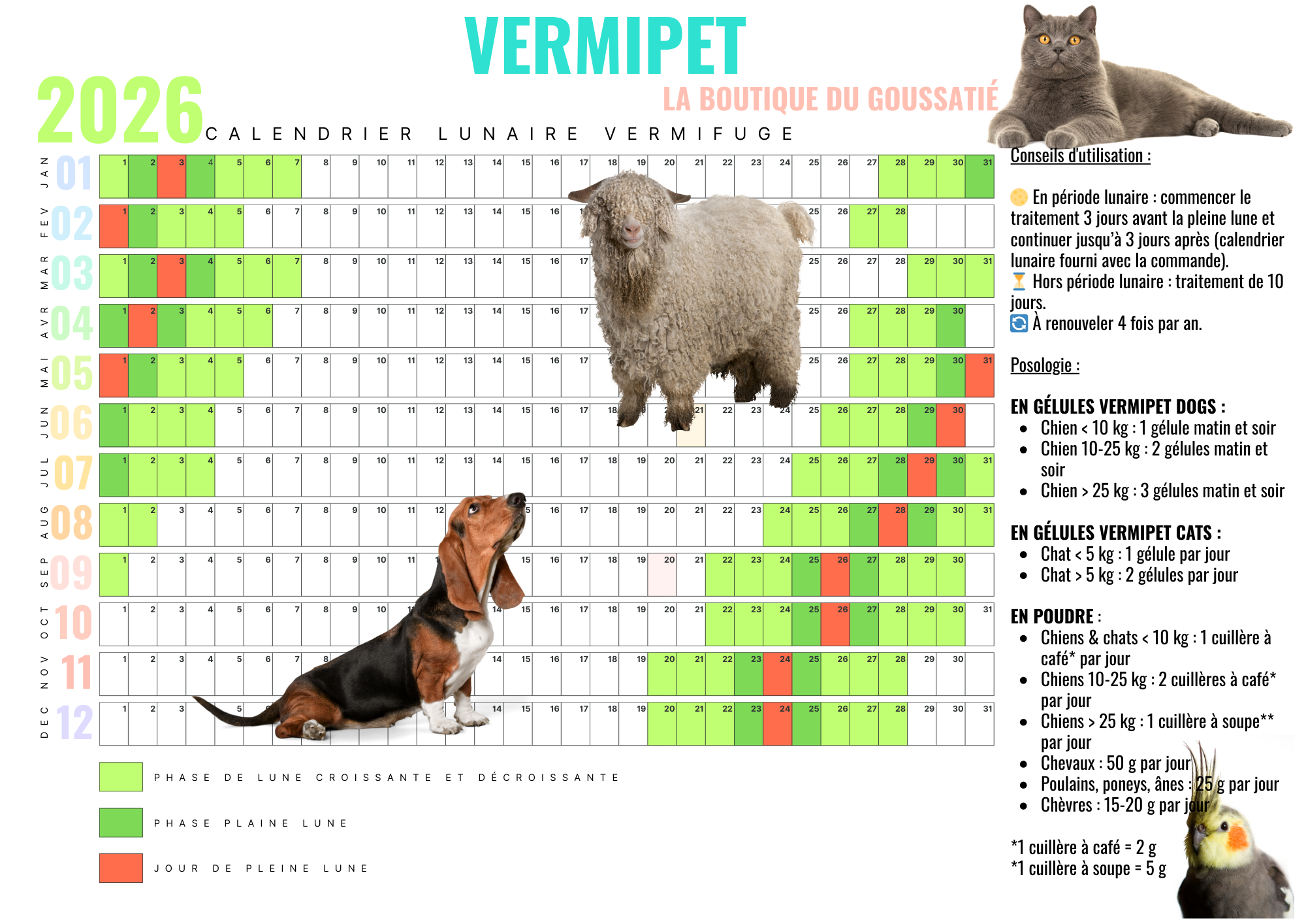 Calendrier lunaire 2026