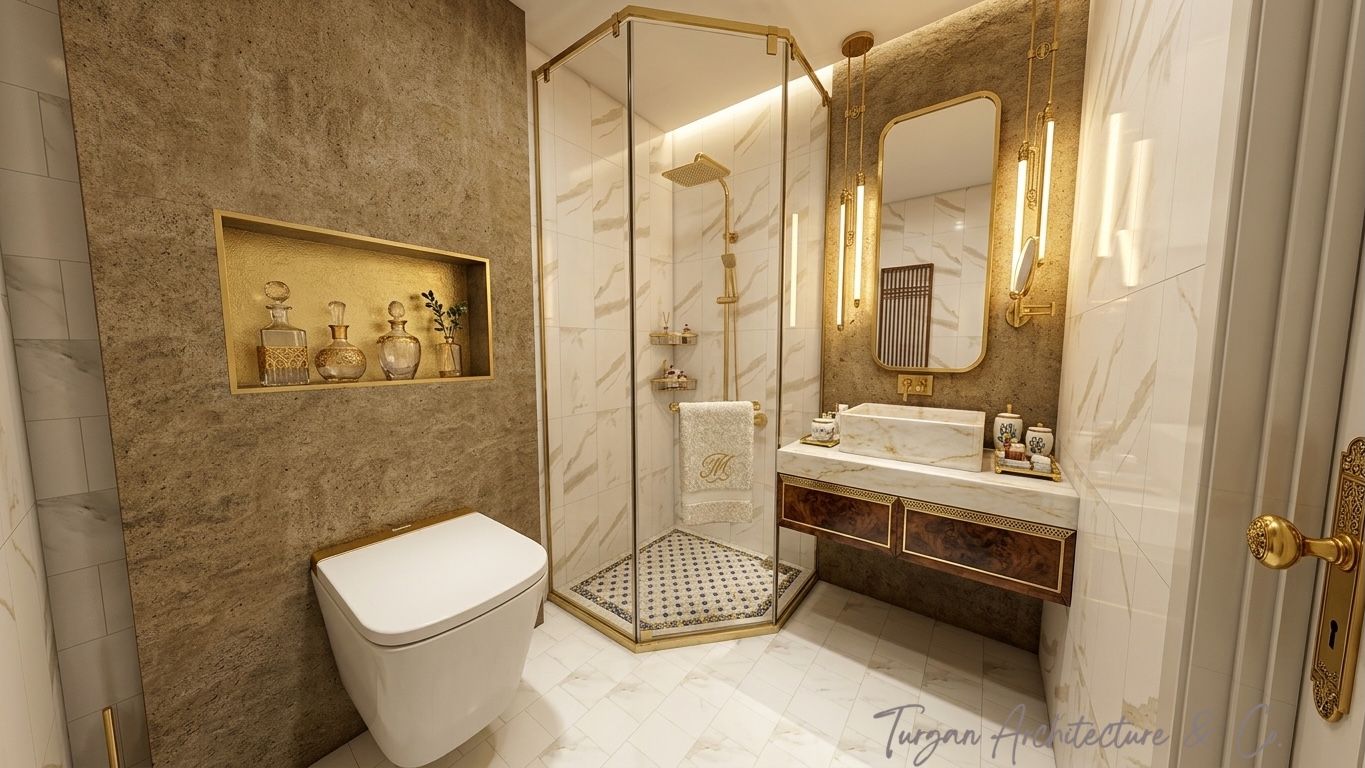 Gold-Brown Bathroom