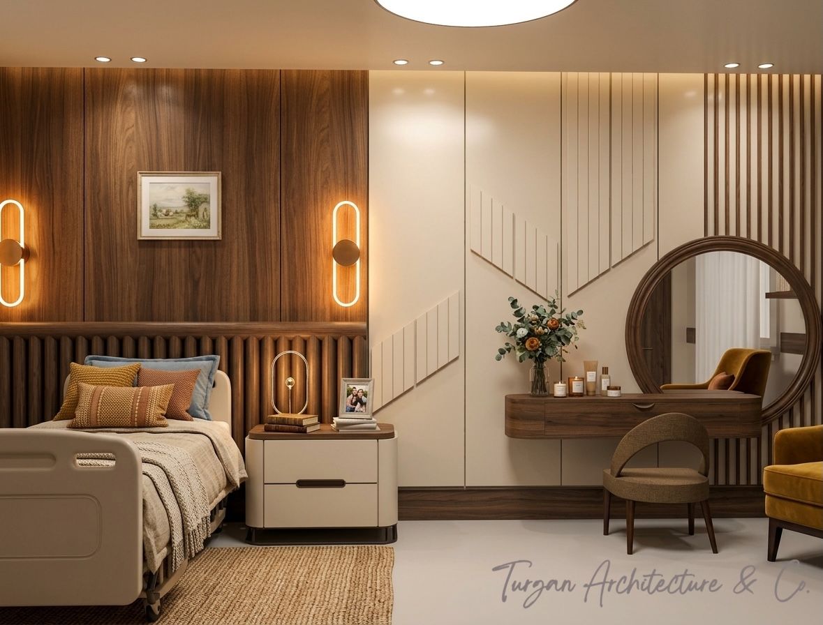 Standart ve VIP Hasta Odalarının 3 Boyutlu Konsept Tasarımı