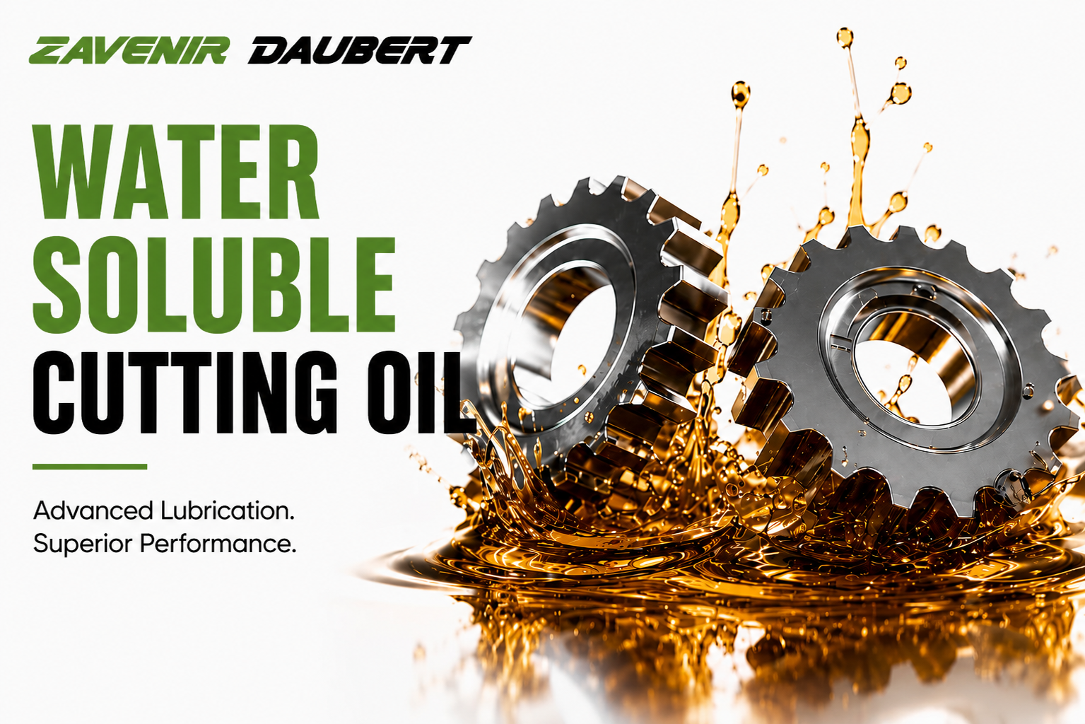 Water soluble cutting oil protecting industrial gears with superior cooling, lubrication, and improved machining efficiency.