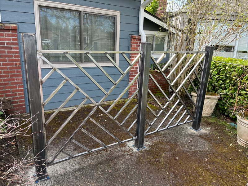 Steel Fence panels and retaining wall 