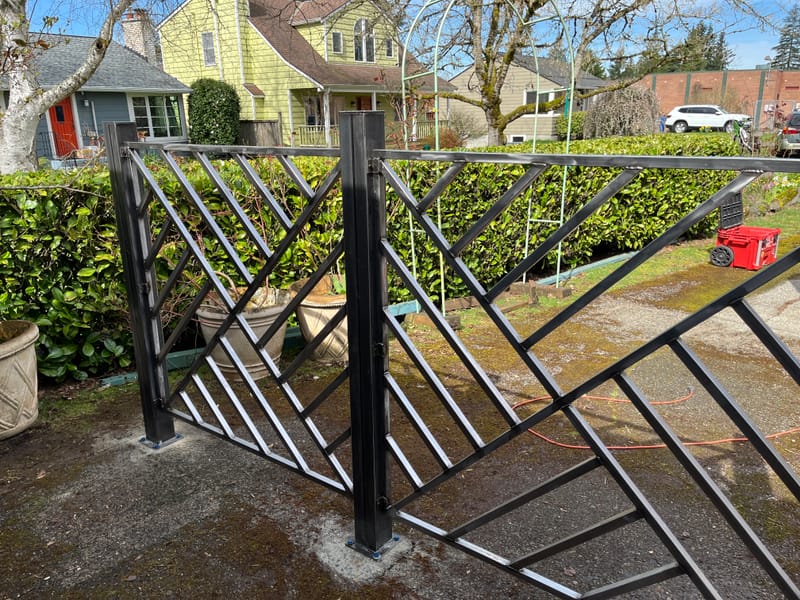 Steel Fence panels and retaining wall 