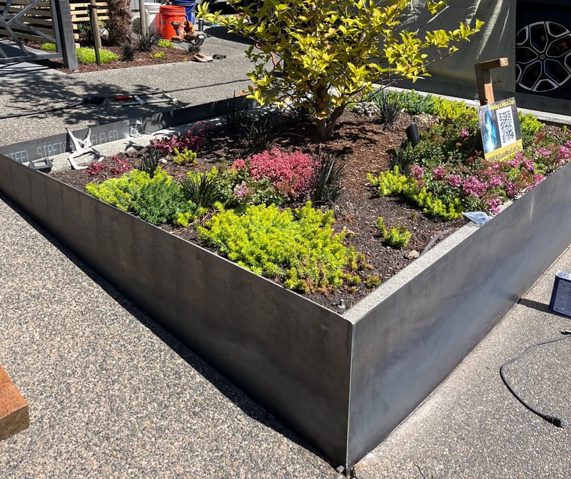 Steel Fence panels and retaining wall 