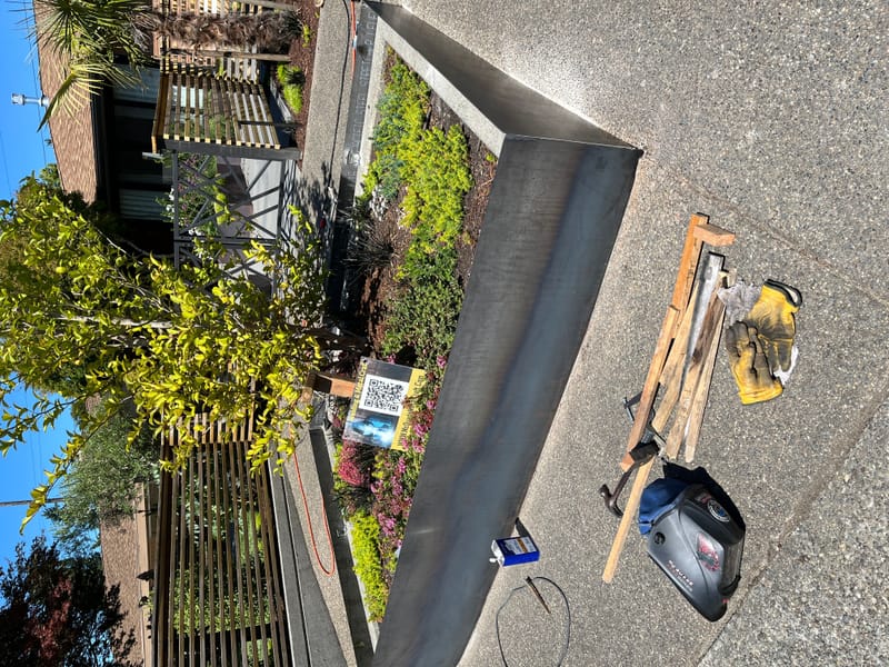 Steel Fence panels and retaining wall 