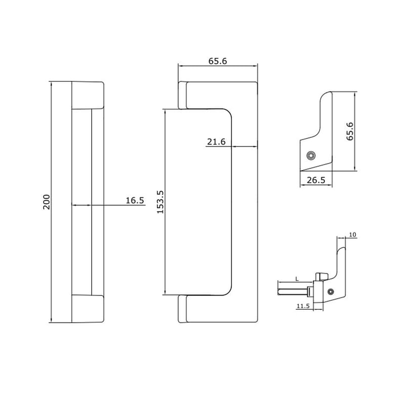 SLIDING D HANDLE (FOR LEVER METRO HANDLE)