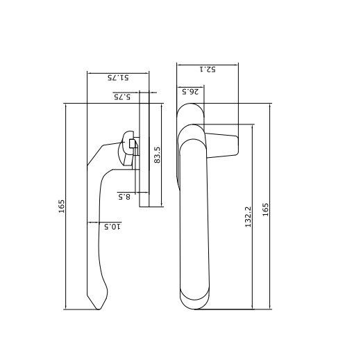 SINGLE POINT WINDOW HANDLE (LEFT/RIGHT) 