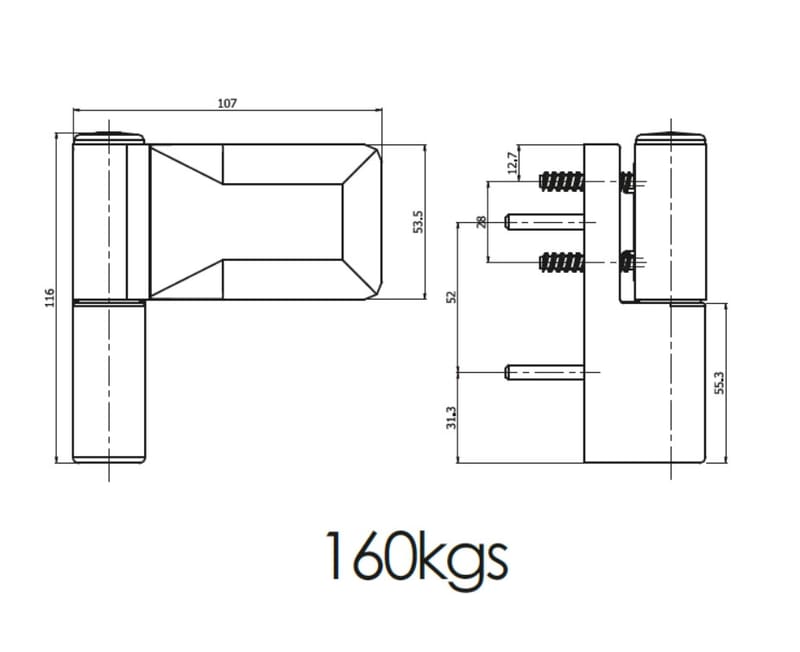 3 D HINGE BH 12-160