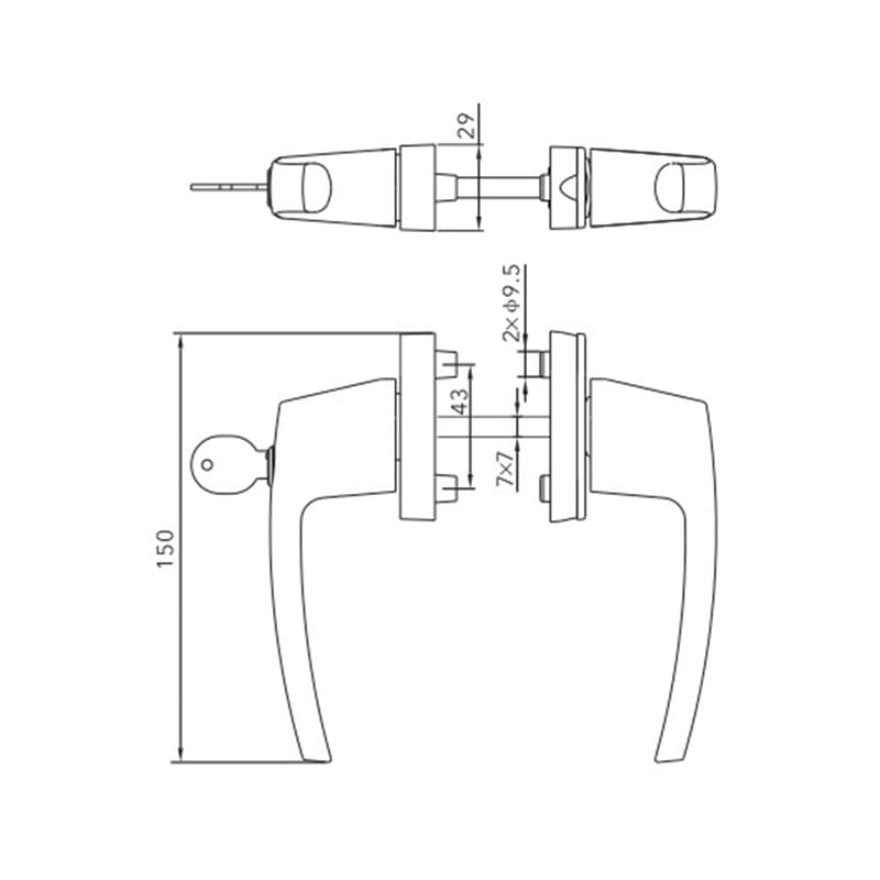 Casement Door Handle HD 36C