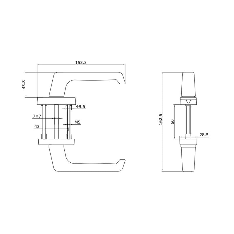 Casement Door Handle HD 36D
