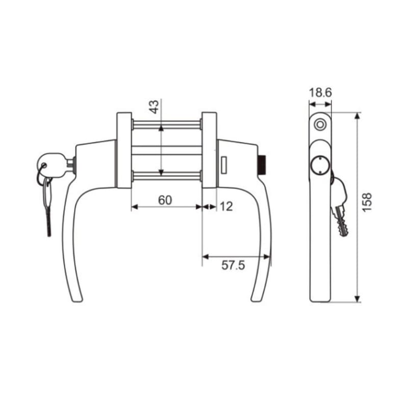 Casement Door Handle HD 41B