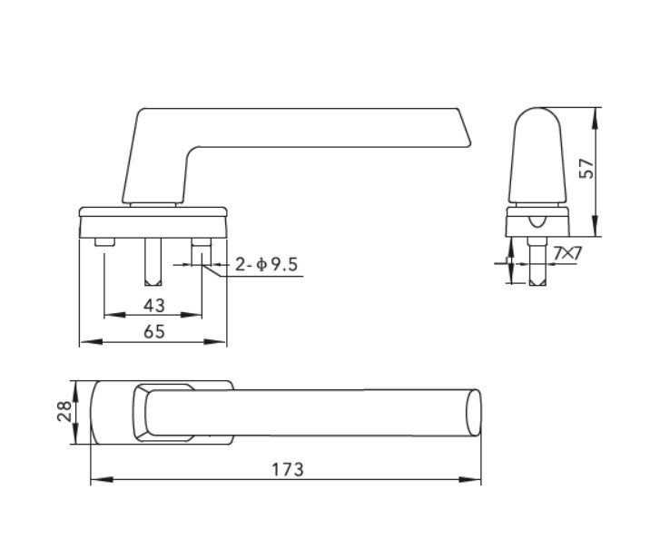 SLIDING LONG DOOR HANDLE SL 45