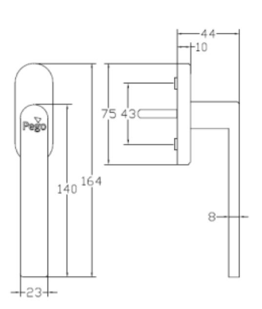 SLIDING DOOR HANDLE SL 54F