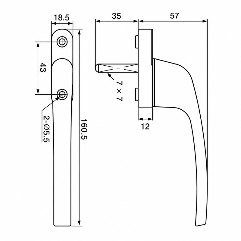 Casement window handle HD 37