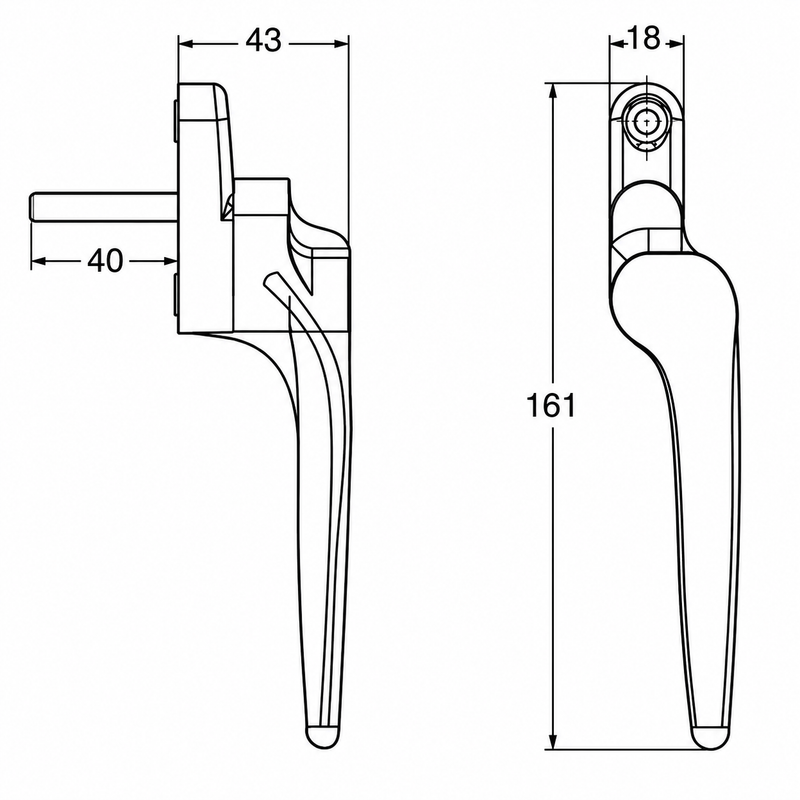 CASEMENT WINDOW CRANK HANDLE HD 43