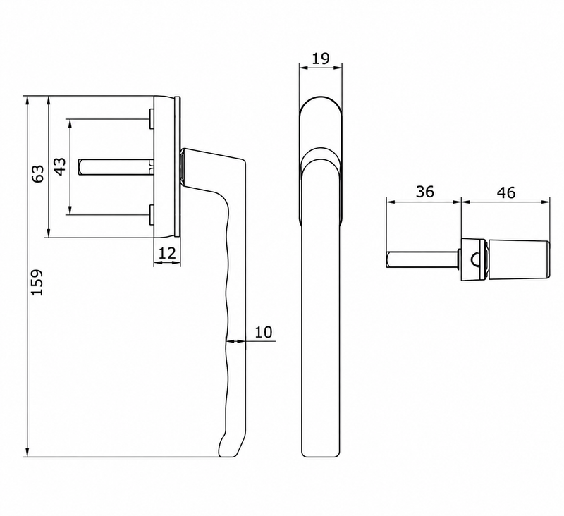 CASEMENT WINDOW LUXURY HANDLE HD 40