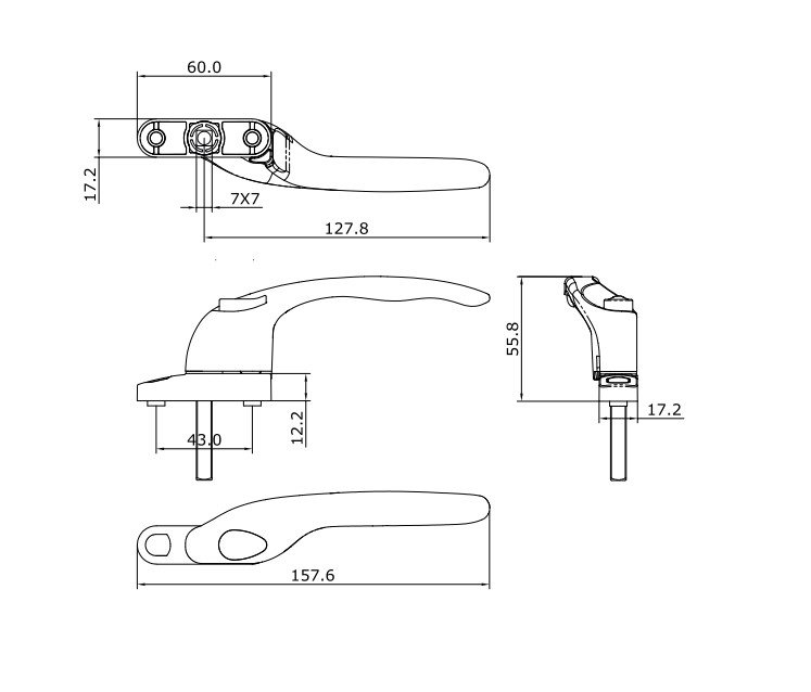 CASEMENT WINDOW CRANK HANDLE HD 102