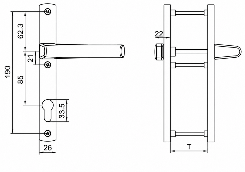 Casement Door Handle HD 22SN