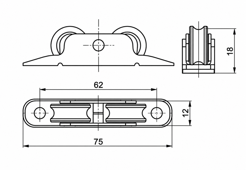 Double wheel ball bearing nylon roller SR 26-12