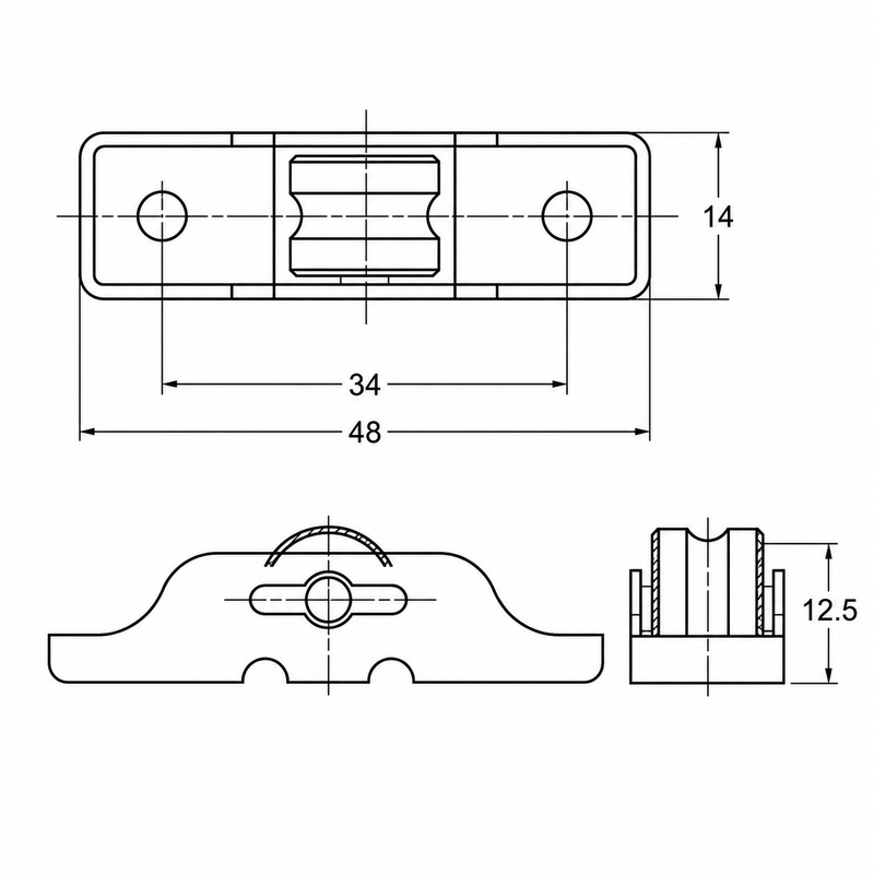 SINGLE WHEEL GROOVE NYLON ROLLER SR 21PVC-14