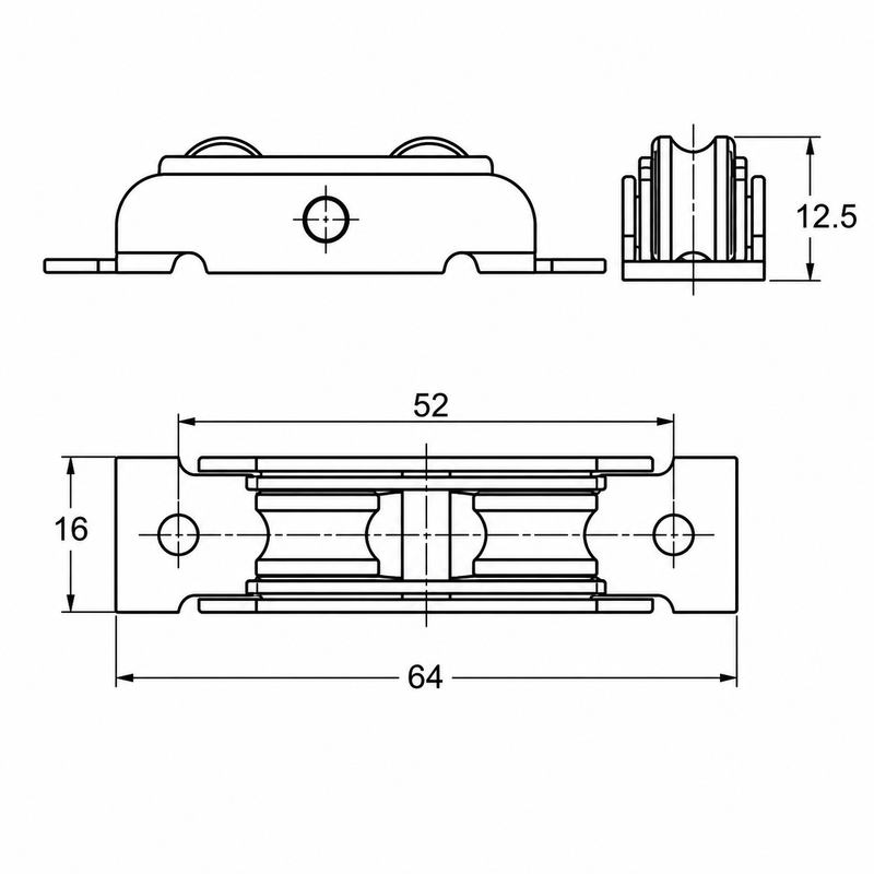 Double wheel nylon swing roller SR 23PVC
