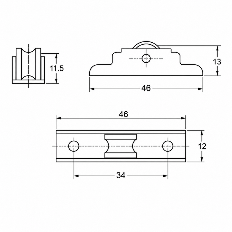 SINGLE WHEEL NYLON SWING ROLLER SR 64