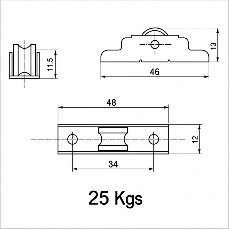 SINGLE WHEEL NYLON SWING ROLLER SR 63