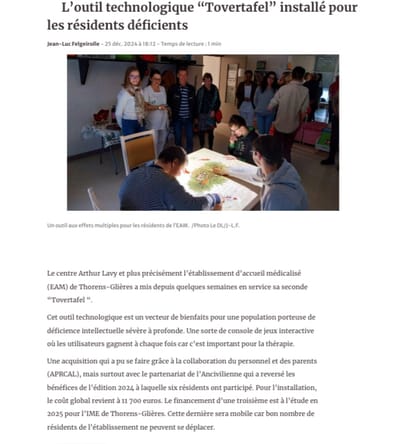 Inauguration de la Tovertafel à l'EAM