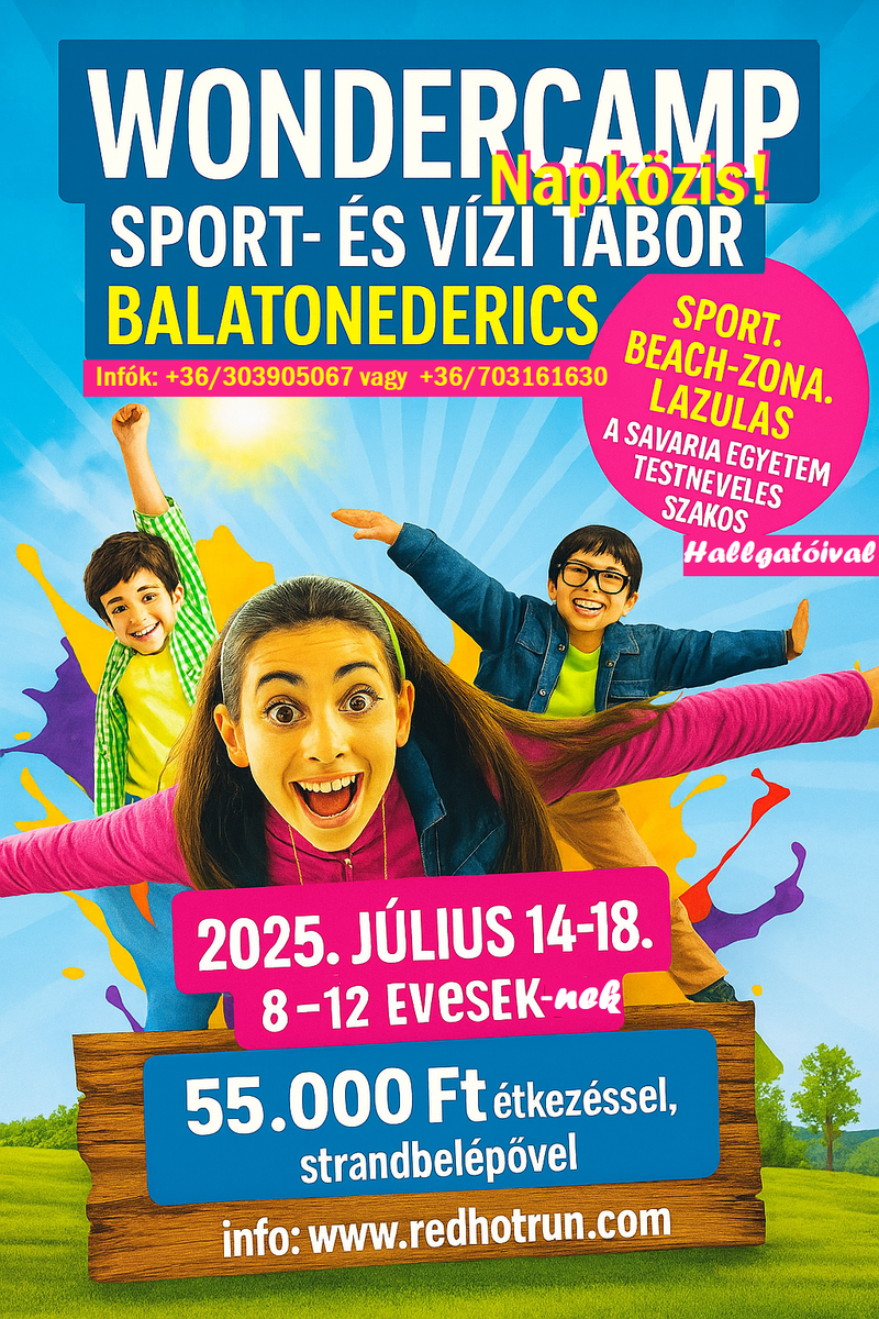 BETELT! 🏖️Napközis sport- és vízi tábor 8-12 éveseknek