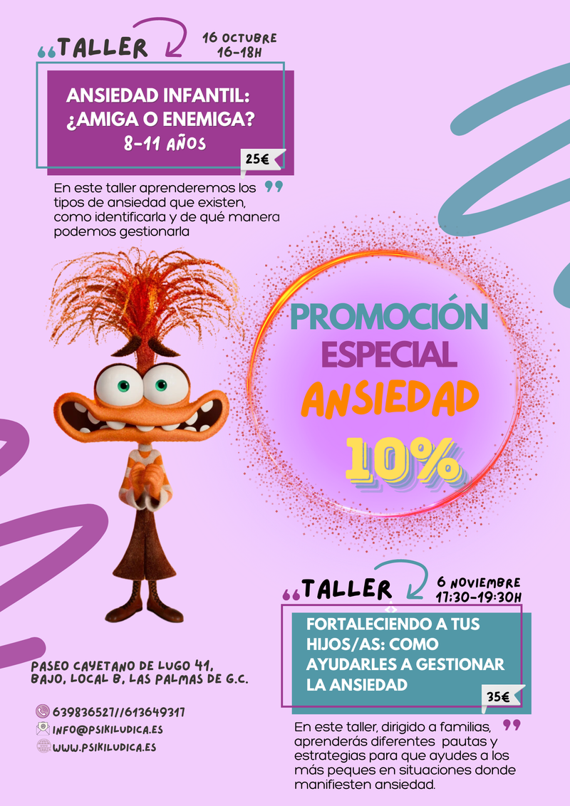 PACK PROMOCIONAL TALLERES ANSIEDAD INFANTIL