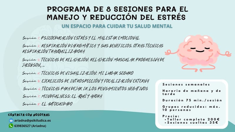 PROGRAMA 8 SESIONES: REDUCCIÓN Y MANEJO DEL ESTRÉS