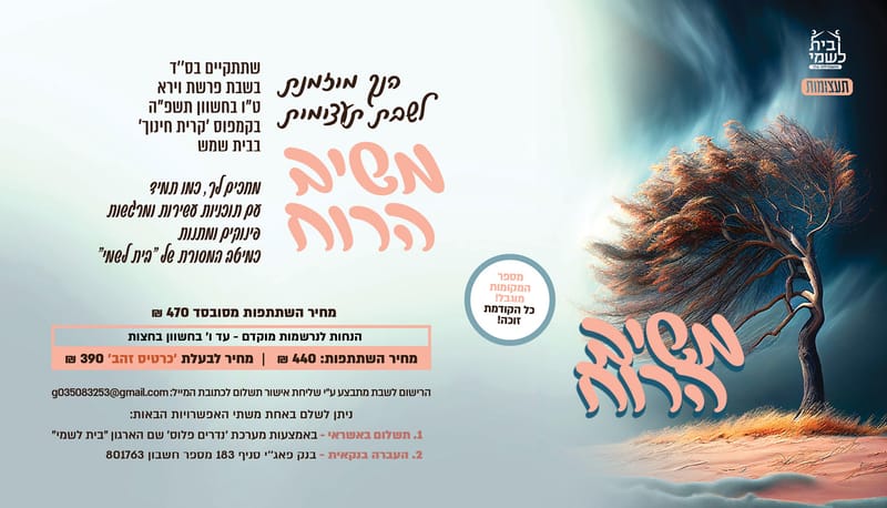 שבת תעצומות לנשים - ''משיב הרוח'' - פרשת וירא ט''ו בחשוון תשפ''ה