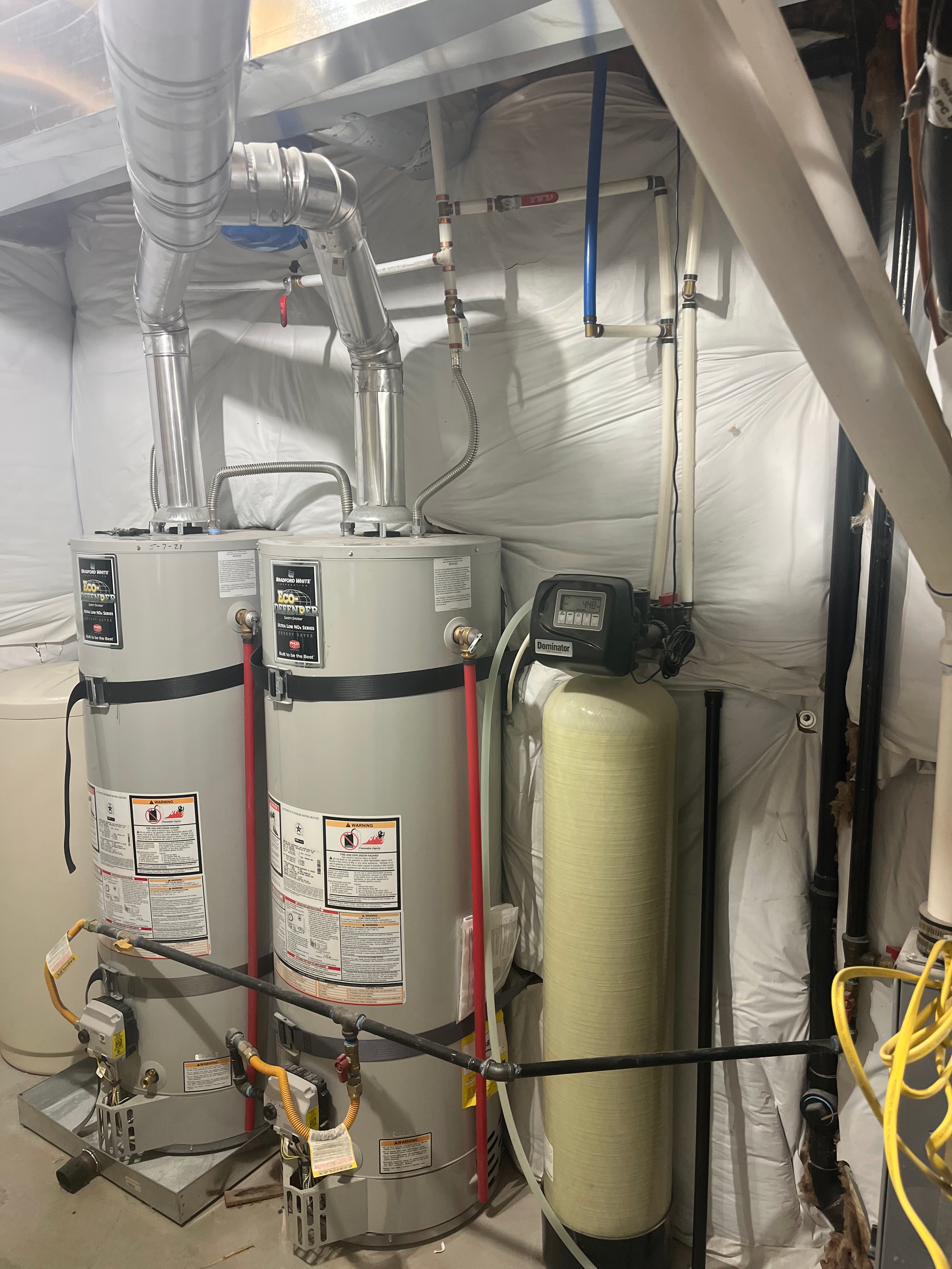 Old two-unit water heater system 