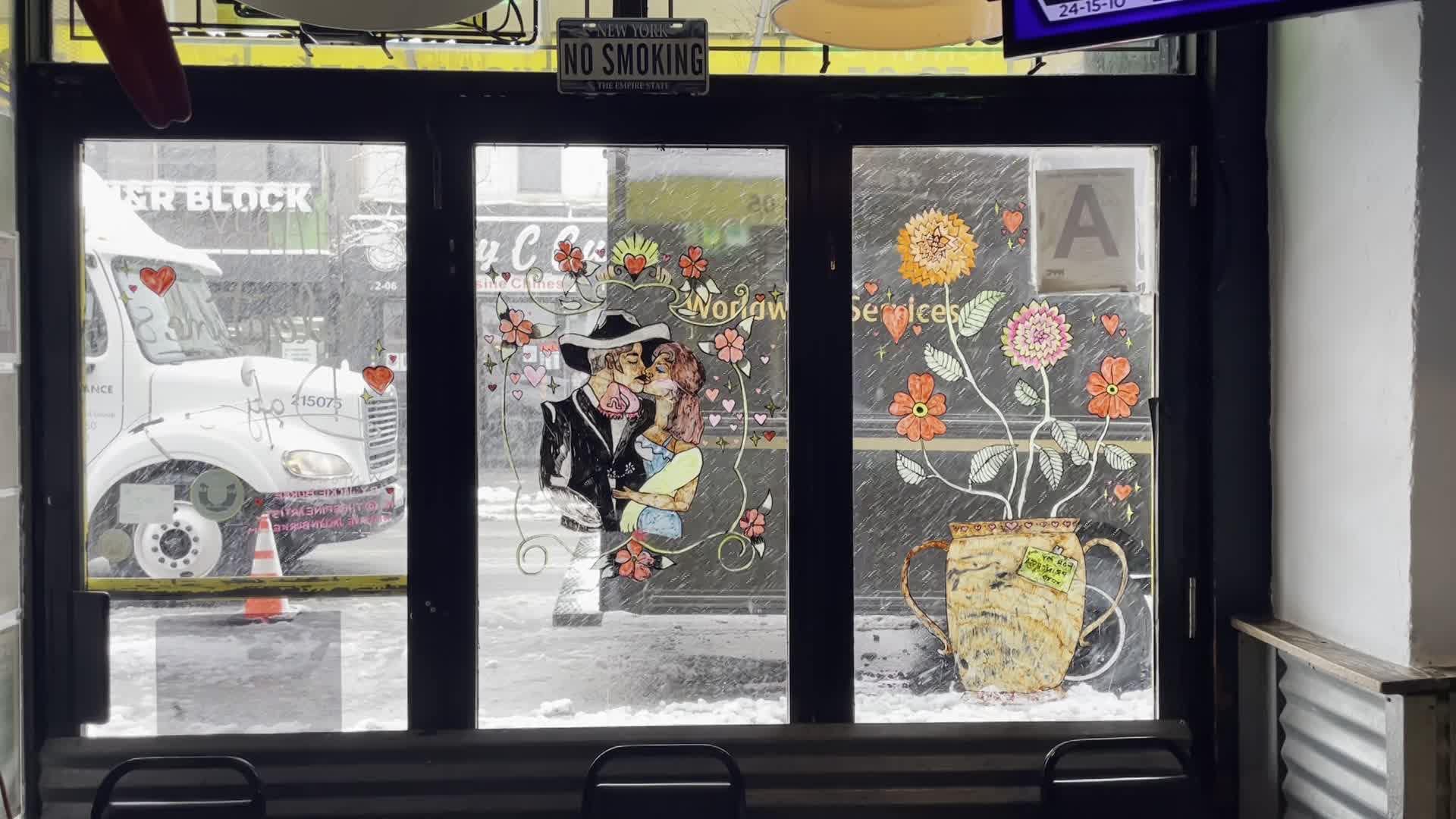 2024 Valentine's Window for 5 Burro Cafe- Forest Hills, Queens