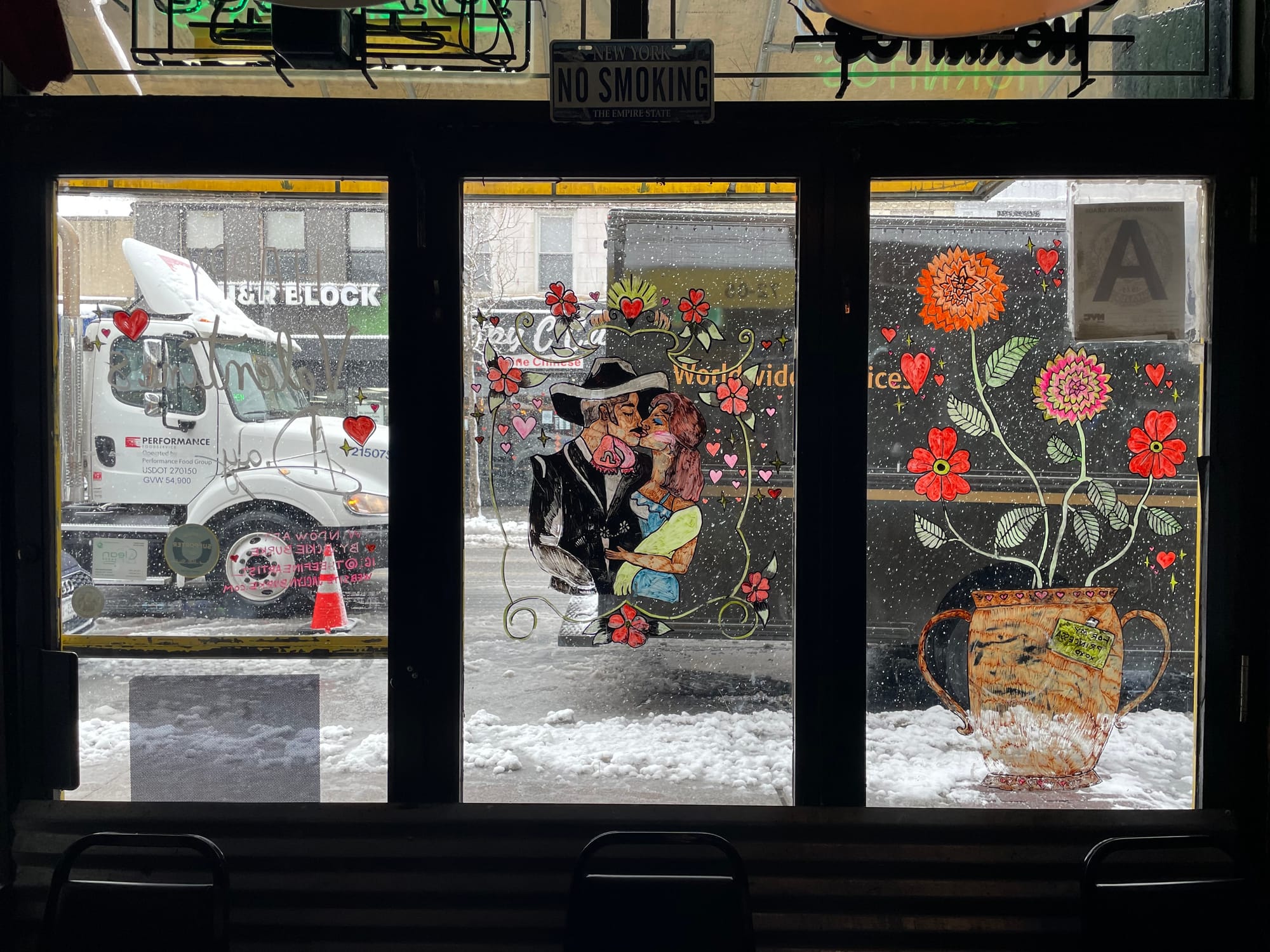 2024 Valentine's Window for 5 Burro Cafe- Forest Hills, Queens