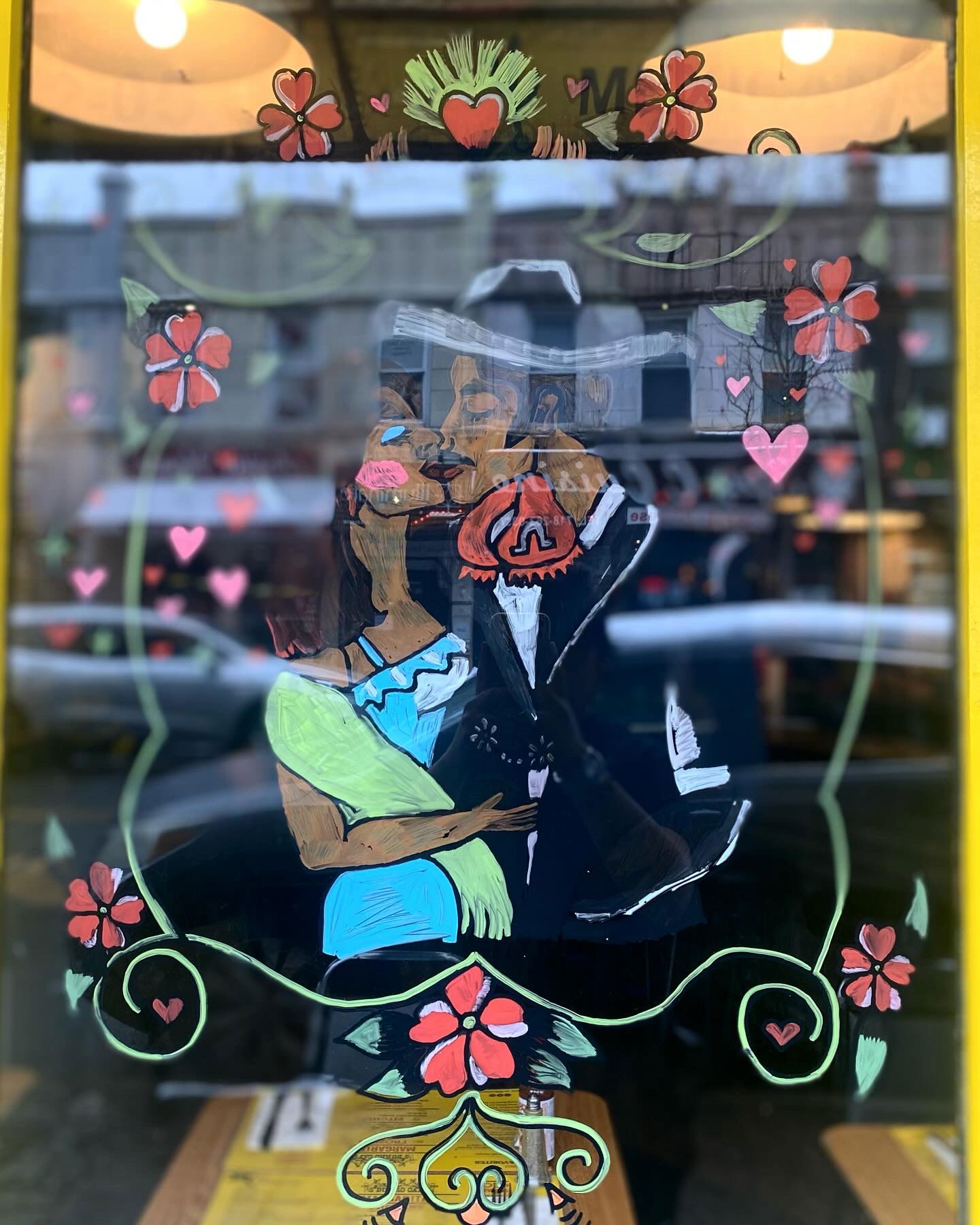 2024 Valentine's Window for 5 Burro Cafe- Forest Hills, Queens