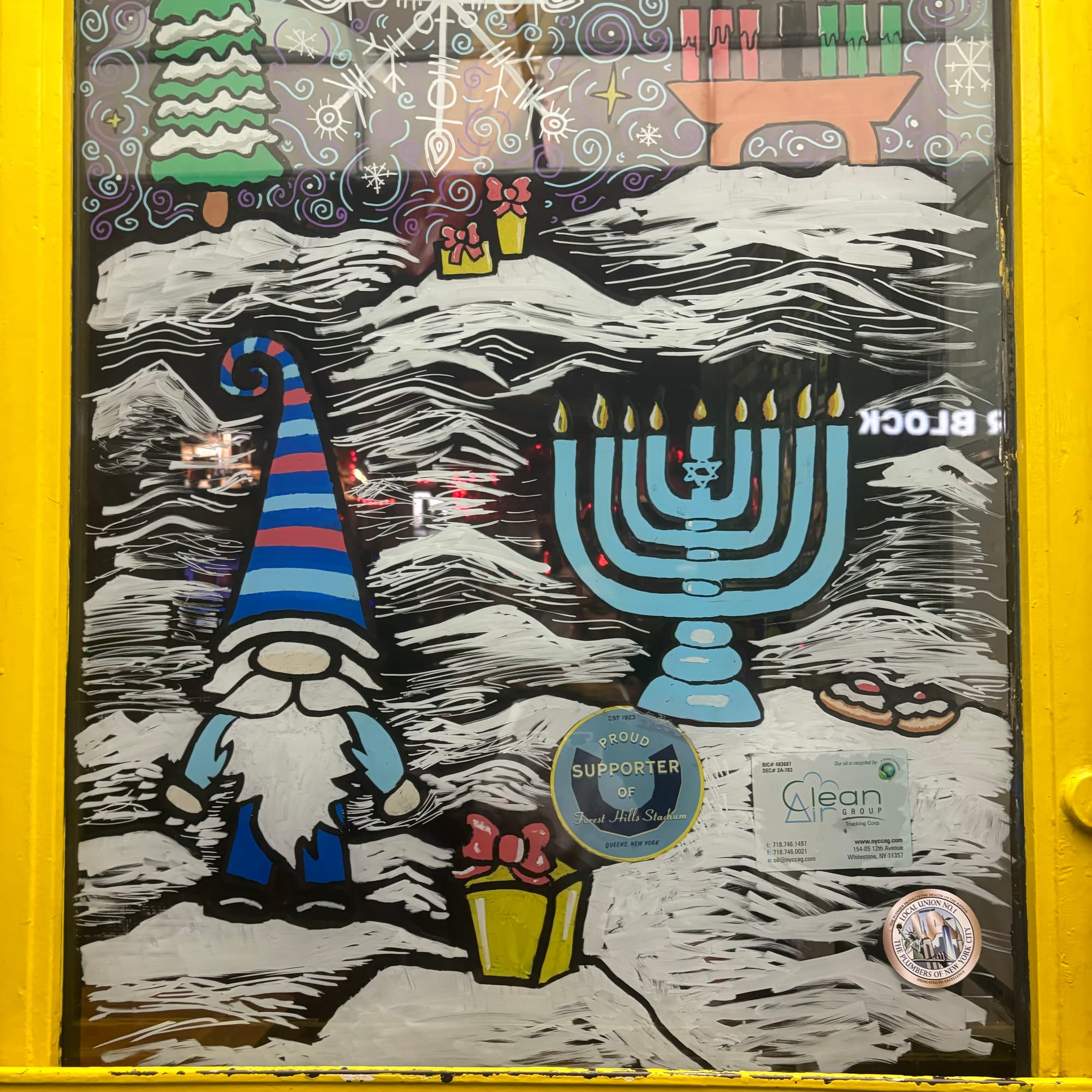 2024 Winter Holiday Windows for 5 Burro Cafe- Forest Hills, Queens