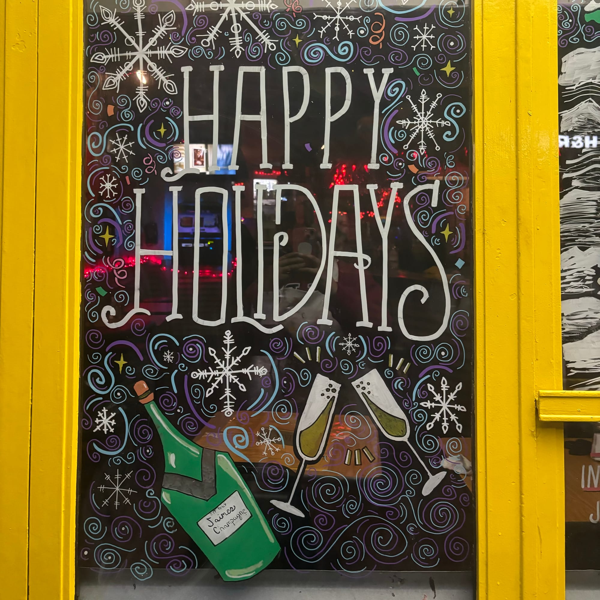 2024 Winter Holiday Windows for 5 Burro Cafe- Forest Hills, Queens