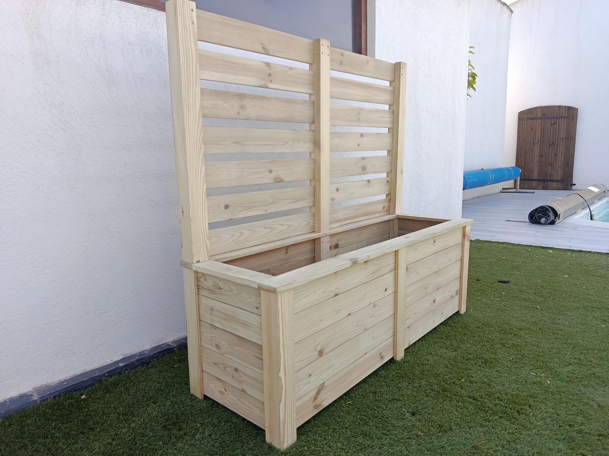 jardiniere brise vue 140x40x50+brise vue hauteur 130ccm tarif 190€