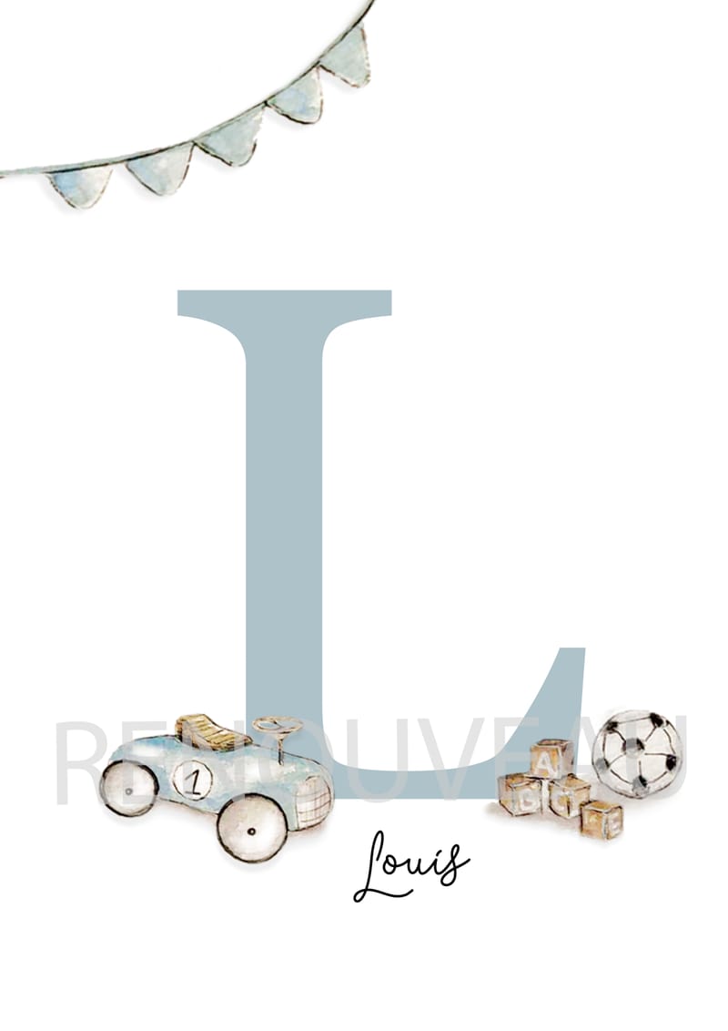 Affiche Lettrine Illustrée